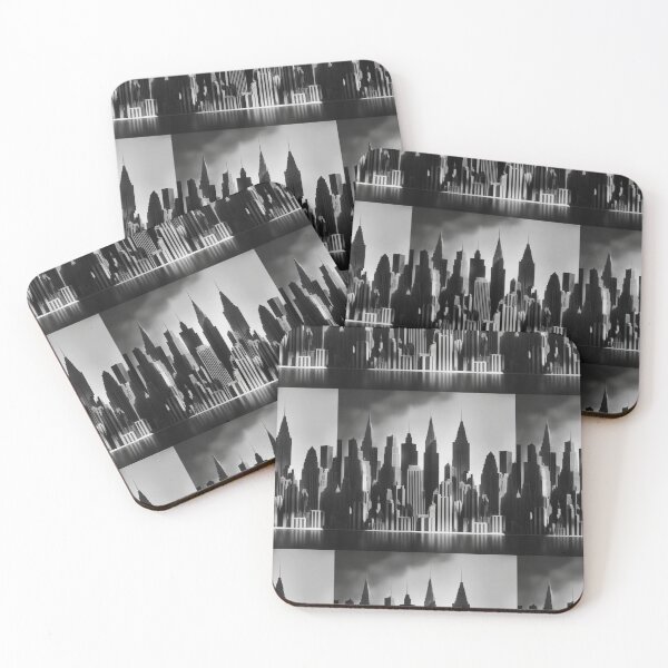 Item preview, Black and grey scale intricate city pattern  designed and sold by Theo-B.