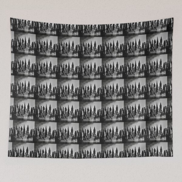 Item preview, Black and grey scale intricate city pattern  designed and sold by Theo-B.