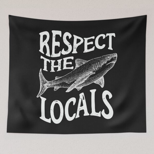 Item preview, Respect The Local Shark Gift, Shark Lover, Great White Shark designed and sold by BronikowskiART.