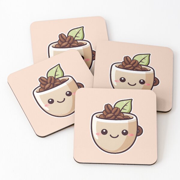 Item preview, Coffee Cuddles: Kawaii "Coffee Bean and Mug" designed and sold by HIKARI Creations.