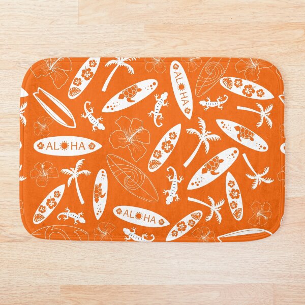 Aperçu de l'œuvre Aloha orange vif, motif de répétition créée et vendue par PompousPeasant.
