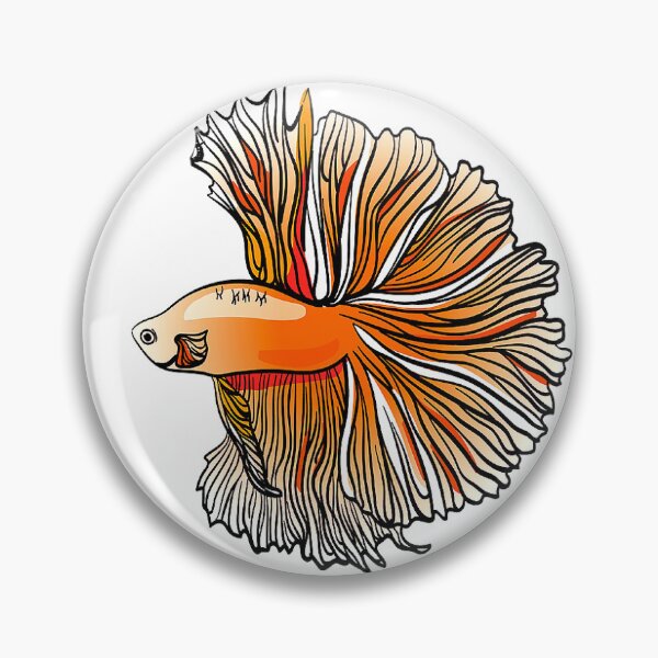 Item preview, Orange Hand Drawn Betta designed and sold by killies.