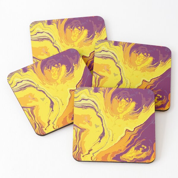 Item preview, Dynamic Pouring Waves: Vibrant Yellow, Violet, Orange designed and sold by GAP90.