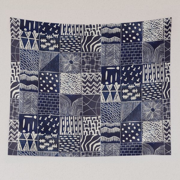 Item preview, Square Sampler Linocut Design designed and sold by vallisrowe.