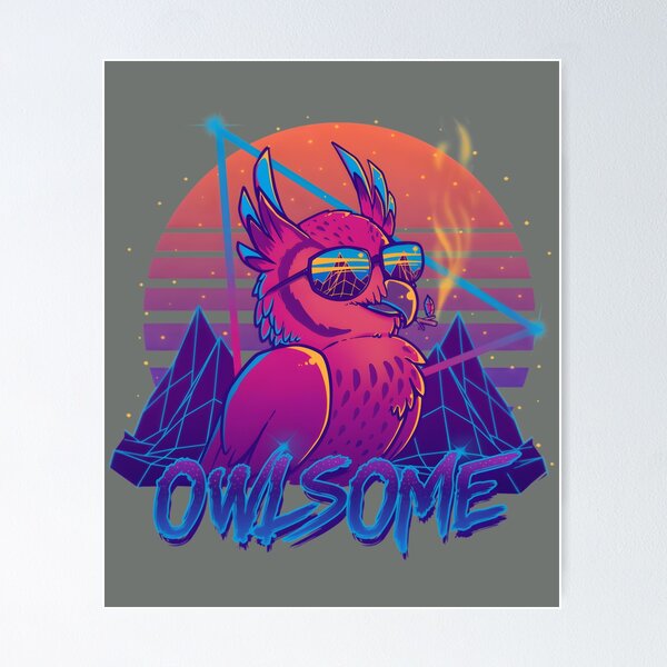Item preview, Owlsome - Owl Awesome Bird Retrowave 80s Classic 		 designed and sold by tacoxlafb13.