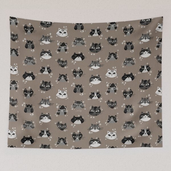 Item preview, Cat Faces Collection – Black & Tan designed and sold by Cat Coquillette.