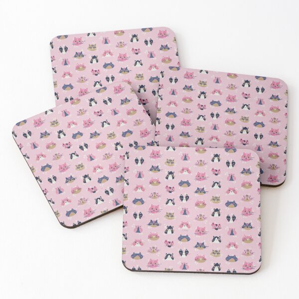 Item preview, Cat Faces Collection – Blush & Navy designed and sold by Cat Coquillette.