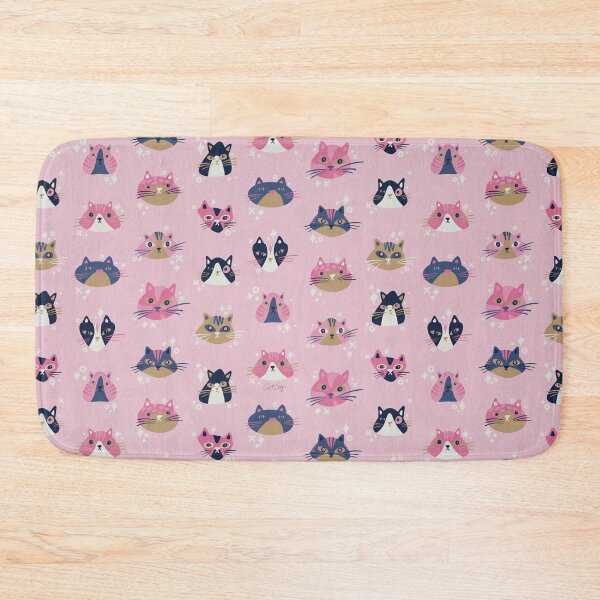 Item preview, Cat Faces Collection – Blush & Navy designed and sold by Cat Coquillette.