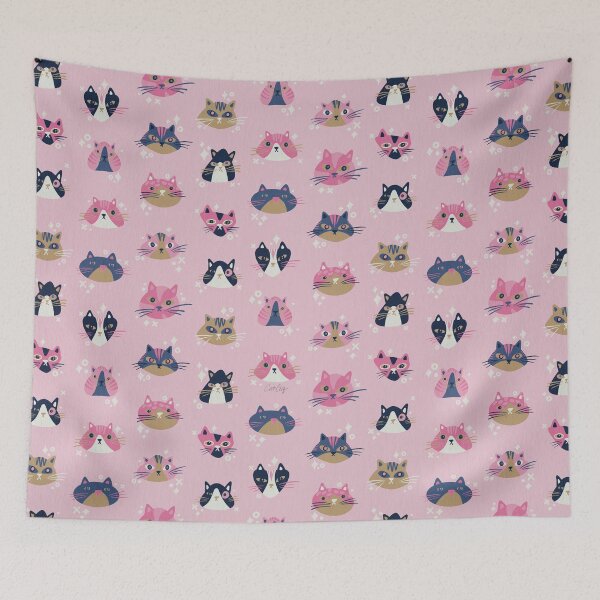 Item preview, Cat Faces Collection – Blush & Navy designed and sold by Cat Coquillette.