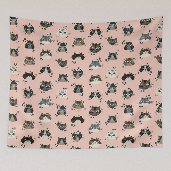 Item preview, Cat Faces Collection – Brown & Blush designed and sold by Cat Coquillette.