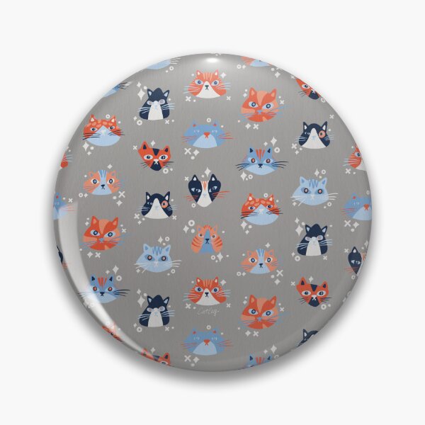 Item preview, Cat Faces Collection – Coral & Blue designed and sold by Cat Coquillette.