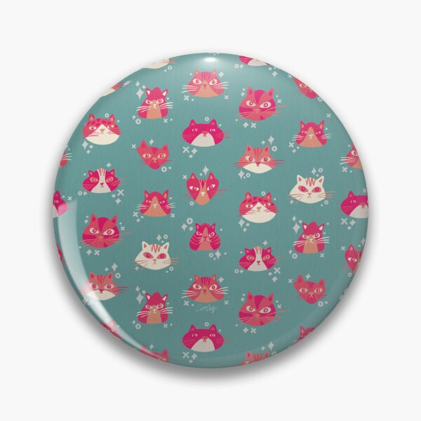 Item preview, Cat Faces Collection – Hot Pink & Turquoise designed and sold by Cat Coquillette.