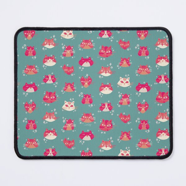 Item preview, Cat Faces Collection – Hot Pink & Turquoise designed and sold by Cat Coquillette.