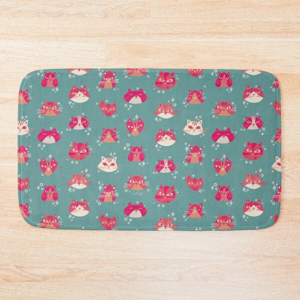 Item preview, Cat Faces Collection – Hot Pink & Turquoise designed and sold by Cat Coquillette.