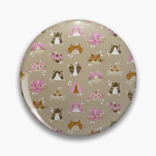 Item preview, Cat Faces Collection – Ochre & Pink designed and sold by Cat Coquillette.