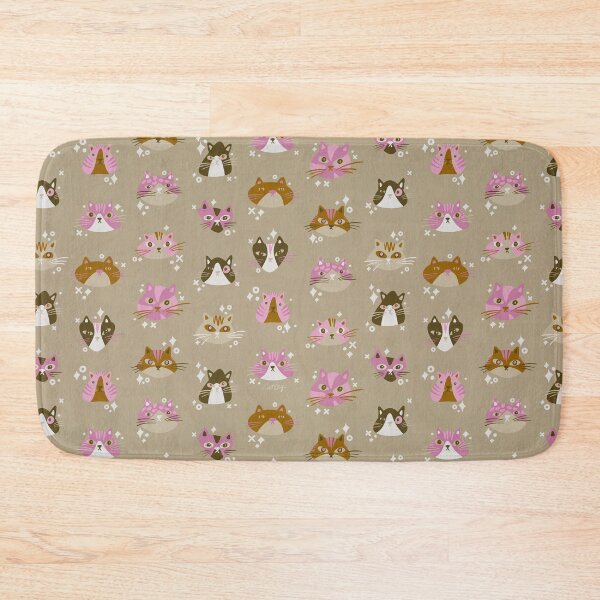 Item preview, Cat Faces Collection – Ochre & Pink designed and sold by Cat Coquillette.