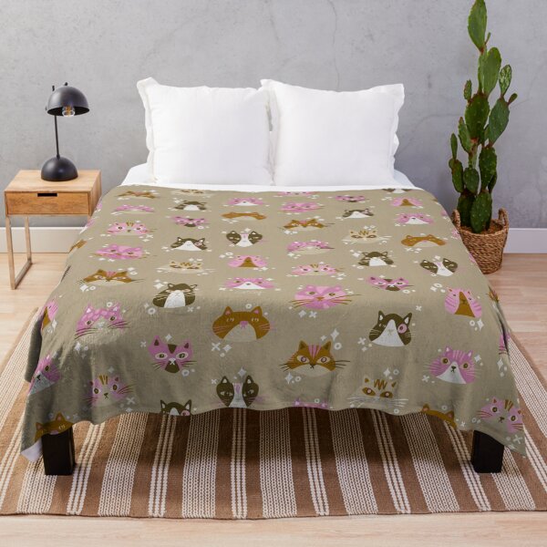 Item preview, Cat Faces Collection – Ochre & Pink designed and sold by Cat Coquillette.