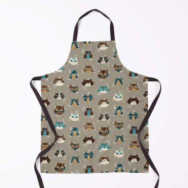 Item preview, Cat Faces Collection – Teal & Brown designed and sold by Cat Coquillette.