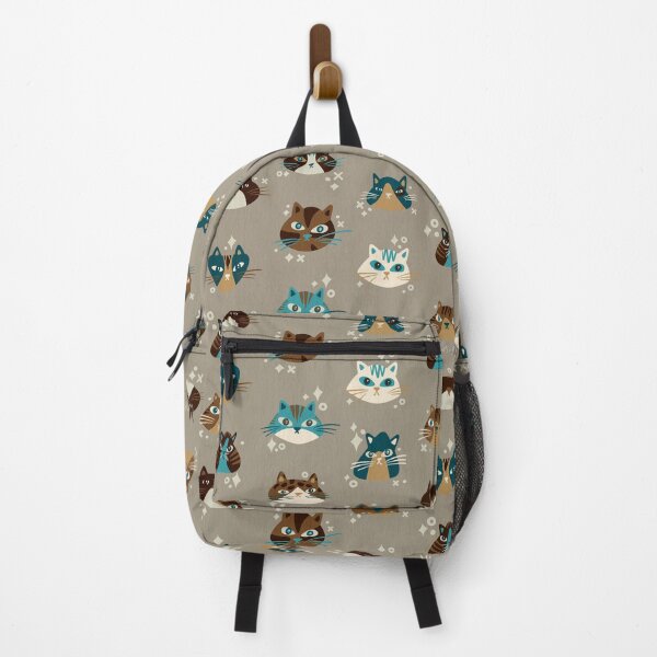 Item preview, Cat Faces Collection – Teal & Brown designed and sold by Cat Coquillette.