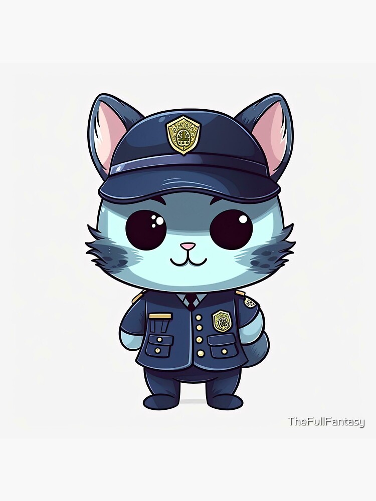 Police Cat Sticker for Sale by TheFullFantasy