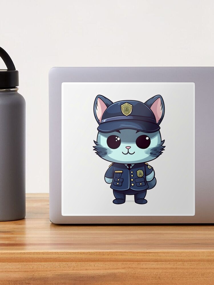 Police Cat Sticker for Sale by TheFullFantasy