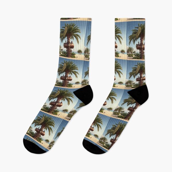 Item preview, Steampunk Palm Tree Art Painting Design Print designed and sold by randomtdesigns.