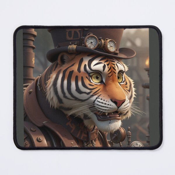Item preview, Steampunk Tiger Art Painting Design Print designed and sold by randomtdesigns.