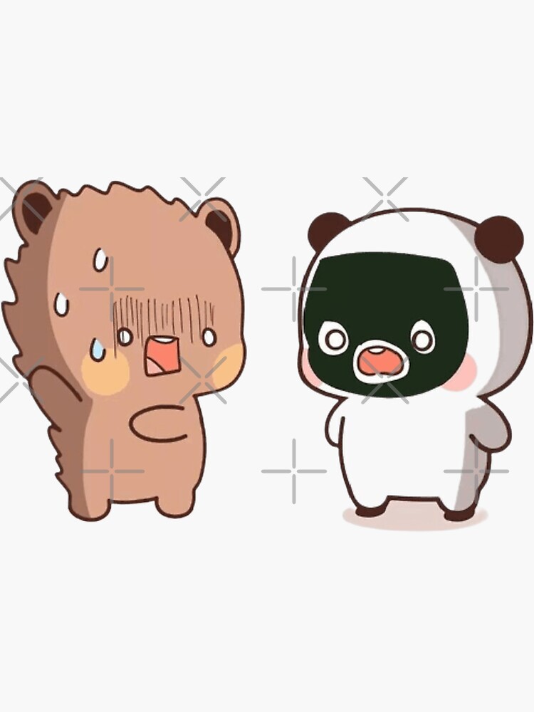 DuDu Bear and BuBu Panda's Love Story Sticker for Sale by Pandety