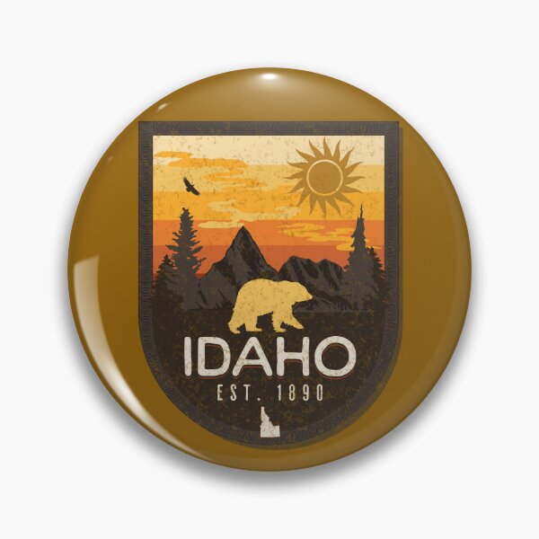 Artikelvorschau, Idaho-Abzeichen im Vintage-Stil entworfen und verkauft von Rich Summers Art.