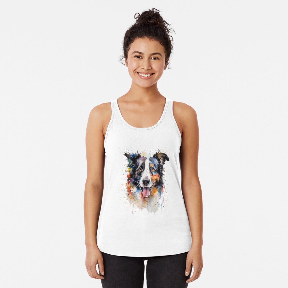 Elwood the Border Collie - Women's Racerback Tanktop in 2023