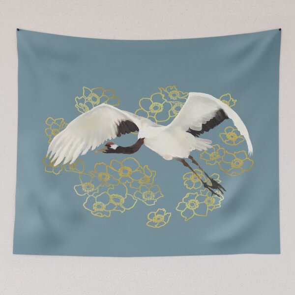 Item preview, Crane on Anemone Fields Sky designed and sold by ViewerEqualsPhoton.