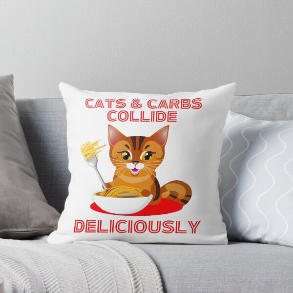 Item preview, Cats and Carbs Collide Deliciously - Cat Eating Spaghetti designed and sold by JJPrintShop.
