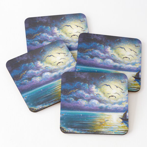 Item preview, Mystical ocean in moonlight designed and sold by mujjishop.