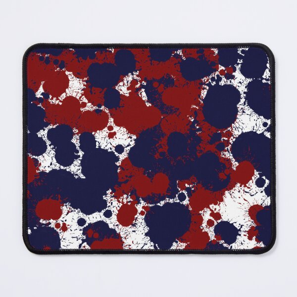Item preview, Hand-Drawn Navy & Red Paint Spatter Pattern on White designed and sold by BlueMoonBarn.