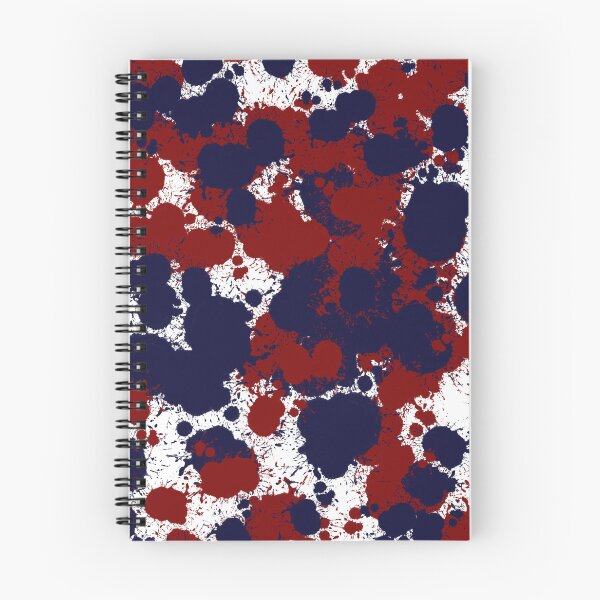 Item preview, Hand-Drawn Navy & Red Paint Spatter Pattern on White designed and sold by BlueMoonBarn.