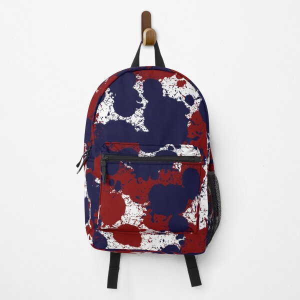 Item preview, Hand-Drawn Navy & Red Paint Spatter Pattern on White designed and sold by BlueMoonBarn.