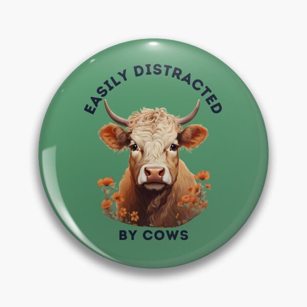 Item preview, Easily Distracted by Cows Retro Design | Funny Cow Lover  designed and sold by The Whimsical Homestead.