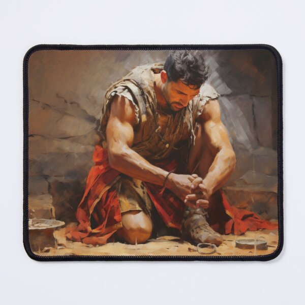 Item preview, Remorseful Reflection: Roman Soldier's Moment of Contemplation designed and sold by RnRShopAI.