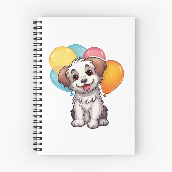 Item preview, Cute dog puppy smiling with balloons designed and sold by ladysticky.