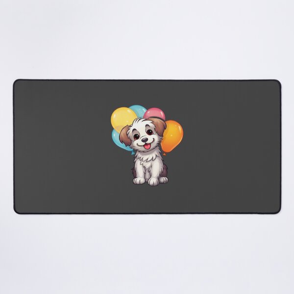 Item preview, Cute dog puppy smiling with balloons designed and sold by ladysticky.