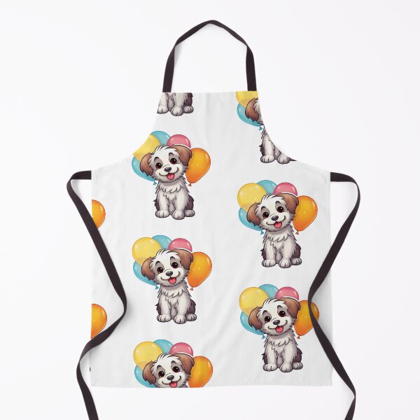 Item preview, Cute dog puppy smiling with balloons designed and sold by ladysticky.