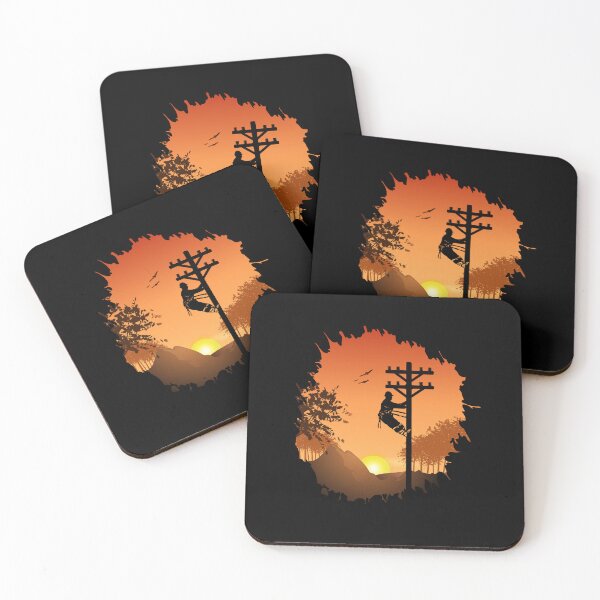 Item preview, Retro Lineman Sunset Father Men Electric Cable Lineman designed and sold by DSWShirts.