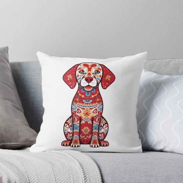 Item preview, Cute red dog – MAJOLICA PATTERN 01 designed and sold by MadamPaperHazel.