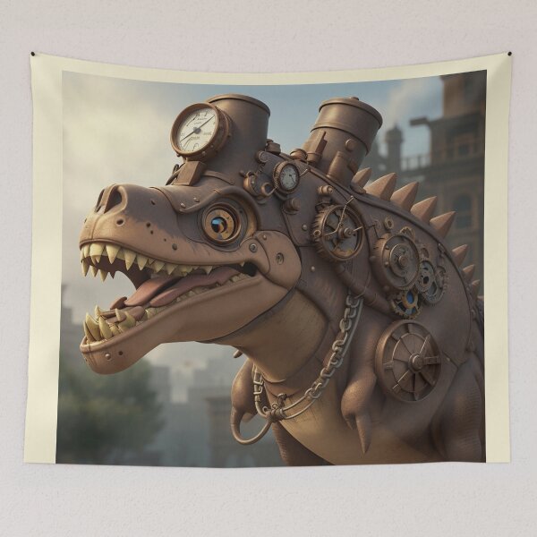 Item preview, Steampunk T-Rex Dinosaur Art Painting Design Print designed and sold by randomtdesigns.