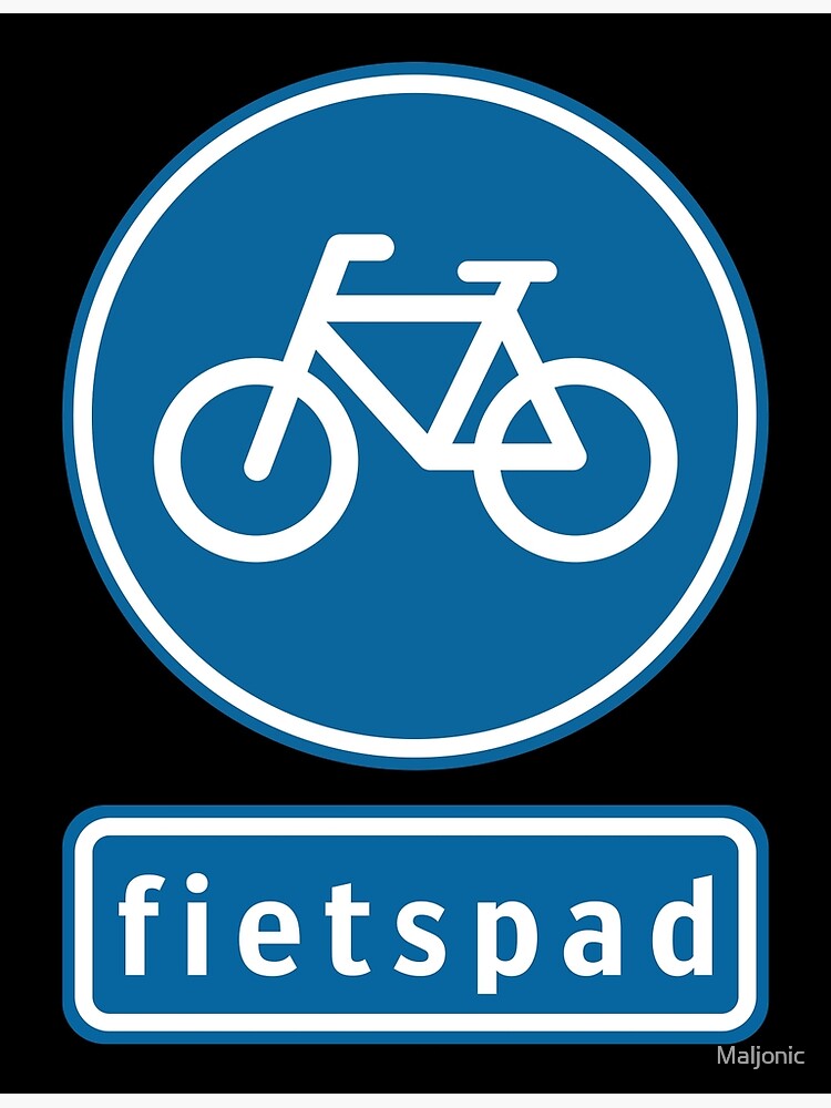 Dutch Bicycle Cycle Path Netherlands Bike Track Route Street Sign