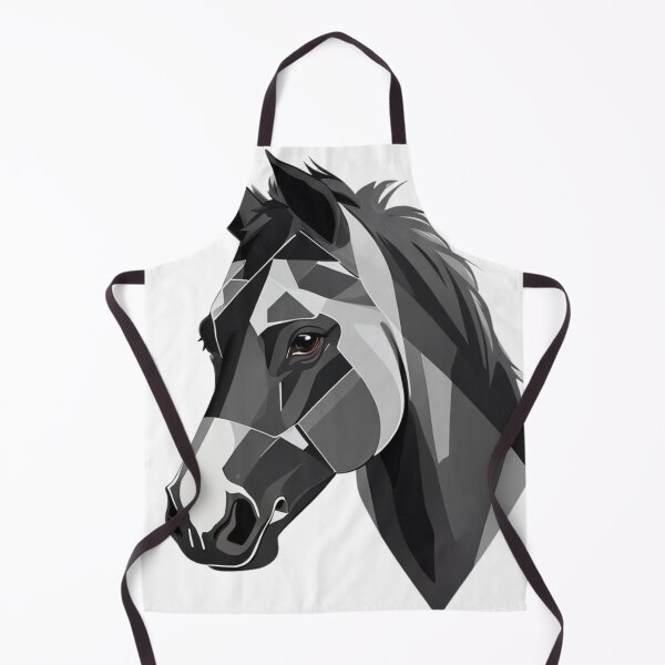 Artikelvorschau, Geometrische Pferdeessenz: Schwarzer geometrischer Pferdegesicht-Kunstdruck entworfen und verkauft von Artforhorse.
