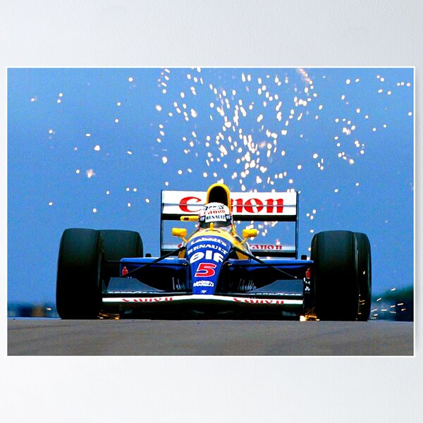 Item preview, Nigel Mansell racing in his 1991 racecar with sparks flying in the air designed and sold by Rodissimus1984.