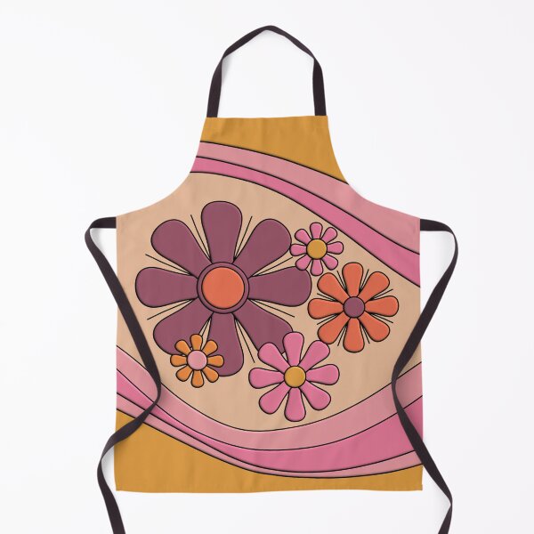 Item preview, Retro Flower Daydream Puffy Look 60s 70s Vintage Floral Pink Orange Mustard Yellow designed and sold by kierkegaard.