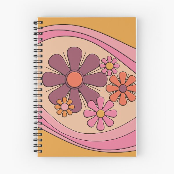Item preview, Retro Flower Daydream Puffy Look 60s 70s Vintage Floral Pink Orange Mustard Yellow designed and sold by kierkegaard.