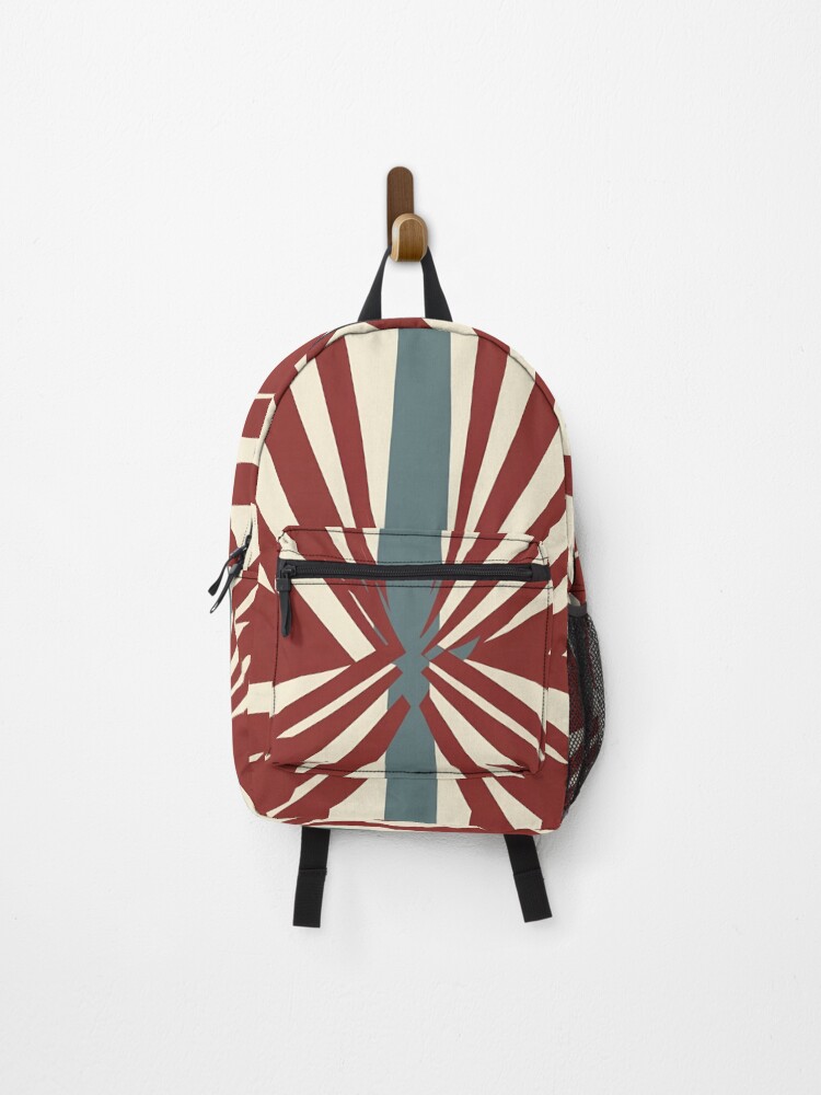 Thumbnail 1 of 3, Backpack, Abstract 70s Retro Red Rays Pattern designed and sold by Sturdust.
